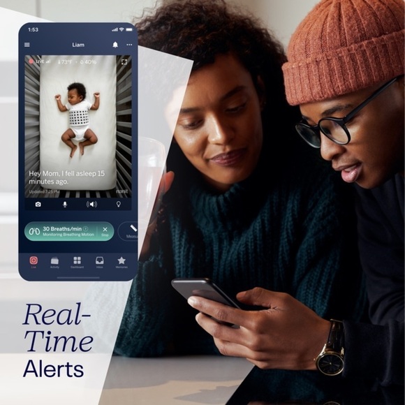 Nanit Breathing Band Pebble Gray 0-3 Mths or 3-24 Mths - Picture 8 of 9